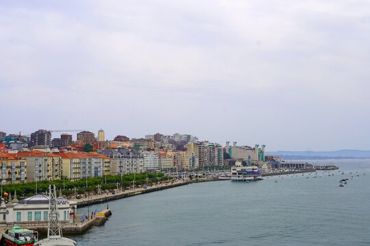 View of the sea shore of the city of Santander, in Spain
