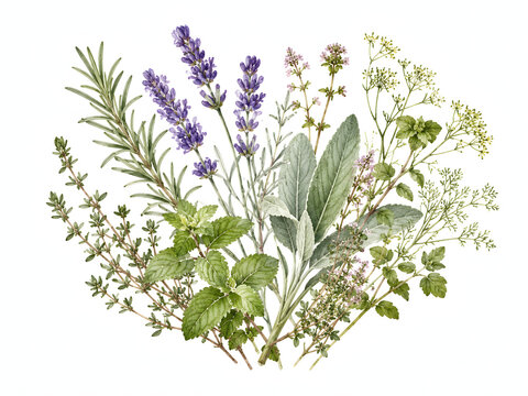 Fresh Herbal & Botanical Collection in Watercolor