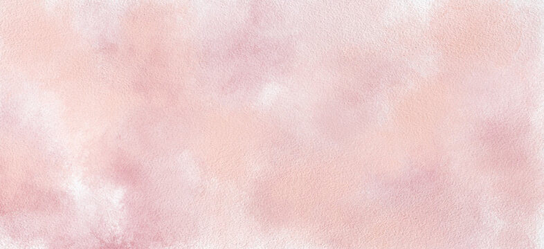 Pink watercolor abstract texture background pastel paper soft wash art blush peach cloud gradient stain paint canvas wallpaper backdrop gentle light design surface pattern delicate