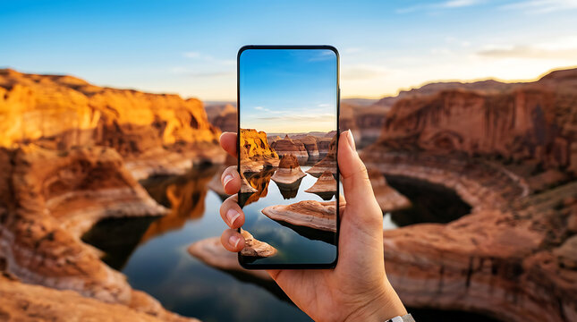 Smartphone captures the breathtaking view of the grand canyon and arizona s stunning natural beauty