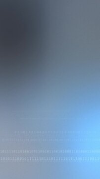 Blue gray gradient with glowing binary code, looped animated background