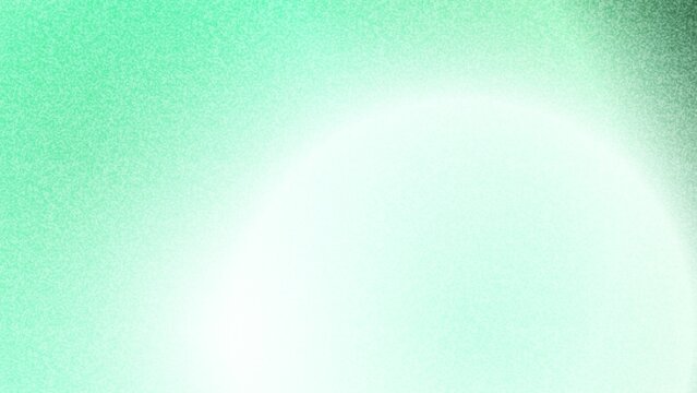 Abstract green gradient background with soft bokeh blur. Delicate mint green texture with bright white light flare. Ethereal glowing backdrop for creative design.
