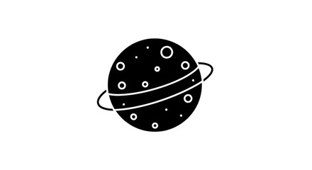 Black and white planet icon design. © Slowme