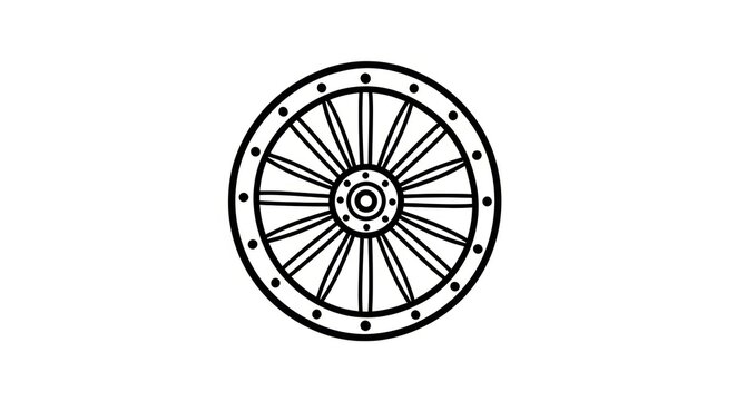 black and white wheel graphic.