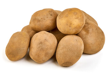 Fototapeta premium Pile of Fresh Raw Potatoes on White Background