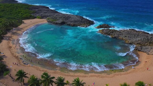 Cinematic Drone Flyover of Mar Chiquita White Sand Beach and Waves