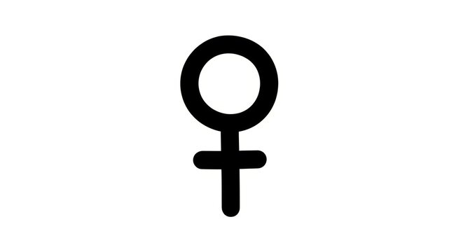 Female symbol in black color.