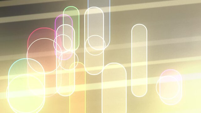 Soft golden gradient with glowing rounded geometric outlines, seamless background animation