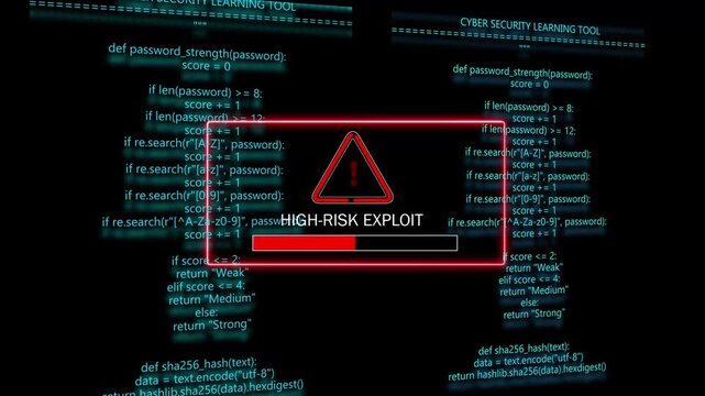 High risk exploit System safety, privacy protection. Hacker attack Security Alert Cyber security concept. computer hacking warning, message hacked alert warning hacked alert blackmailing . 4k video