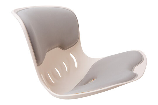 Ergonomic posture corrector chair insert for lumbar support, orthopedic backrest seat cushion isolated