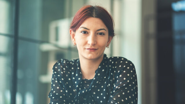 Portrait of businesswoman on video call