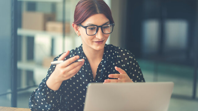 Working and communicating via video call on a computer