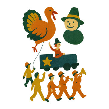 PNG Festive parade with Thanksgiving theme.