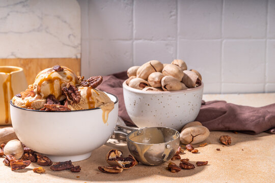 Pecan pie ice cream bowl