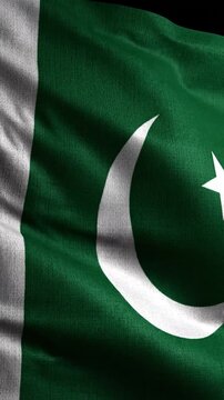 Pakistani flag waving macro close-up vertical Independence Day celebration video