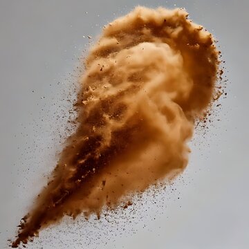 Brown Powder Explosion in Mid-Air.