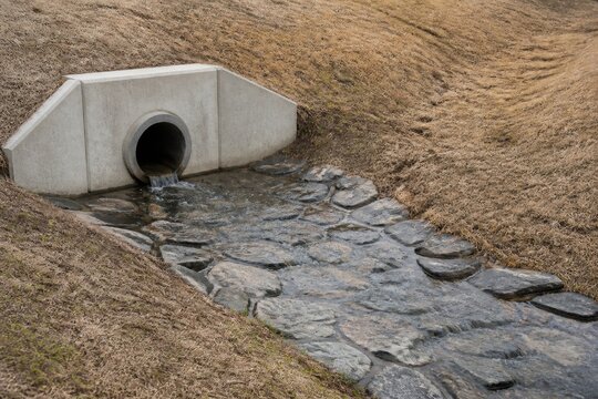 Concrete Culvert Headwall with Stone Apron