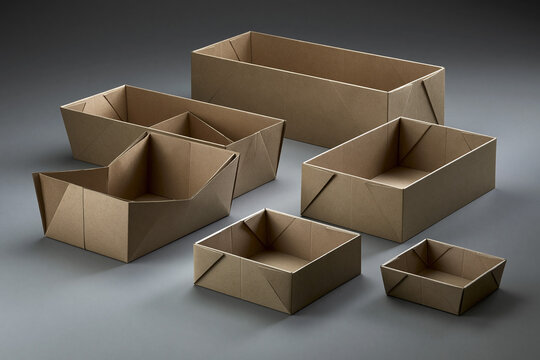 Cardboard boxes of different shapes and sizes