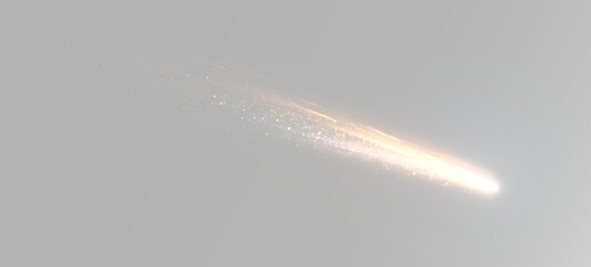 Glowing meteor with bright light trail and luminous comet streak flying at high speed © Alehandro