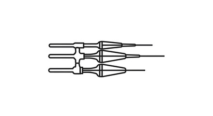 Fototapeta premium Abstract Line Art Illustration of Three Connected Arrows