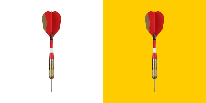Sharp red dart with brass barrel for playing professional sports png