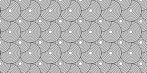 Obraz premium Modern abstract colorful circle line pattern background. Seamless design for banner and wave overlapping geometric wallpaper design.
