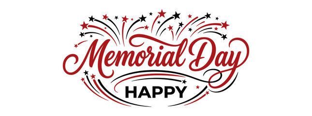 Fototapeta premium Happy Remembrance Day Lettering | Minimal Memorial Typography Vector