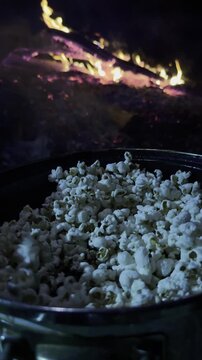 Rustic Wood-Fired Popcorn Prep