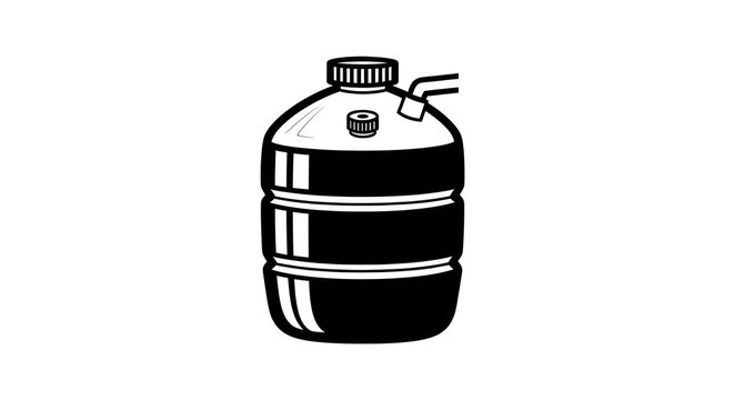 Black and white plastic water bottle.