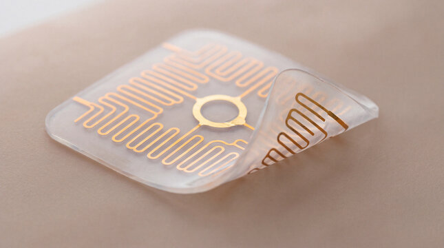 Epidermal Electronic Tattoo Patch with Serpentine Gold Interconnects on Skin‑Like Substrate &ndash; 5K Wearable Sensor