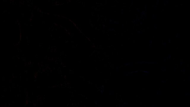 Curly Crimson Filaments Drifting in Fluid Curl Noise Field
