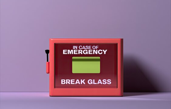 Red alarm box with "IN CASE OF EMERGENCY BREAK GLASS" text (1)