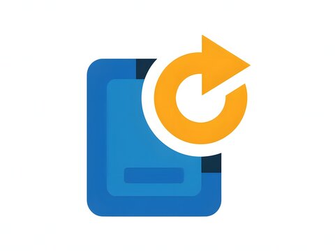 Blue folder icon with circular refresh arrow symbol