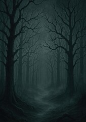 Obraz premium Eerie forest path wallpaper
