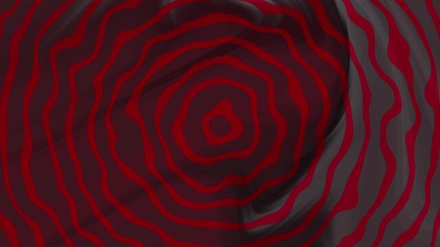 Red wavy concentric circular patterns suitable for graphic designs, posters, backgrounds, textiles, and artistic projects requiring bold abstract visuals.
