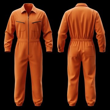 mockup of an orange color coverall