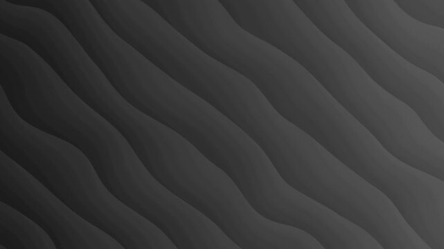 Abstract dark background featuring smooth rolling waves moving in slow motion for modern digital designs.