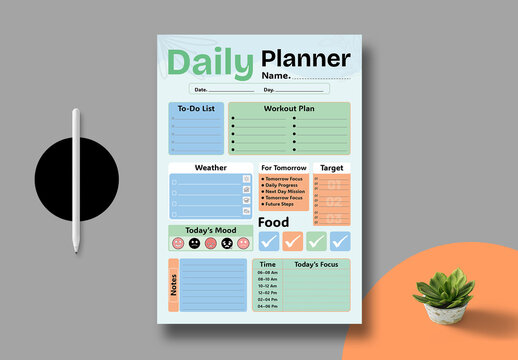 Modern And Minimal Daily Planner Layout