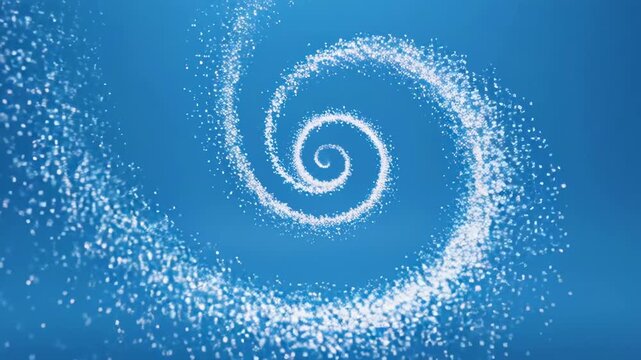 Sparkling Swirl Trails with Glittering Particles on Deep Blue Background during Festive Celebration
