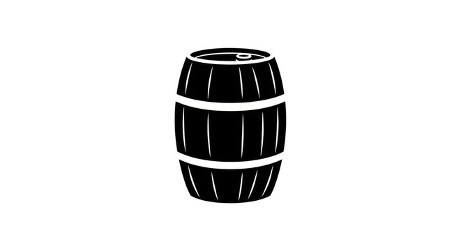 Black barrel icon simple line art.