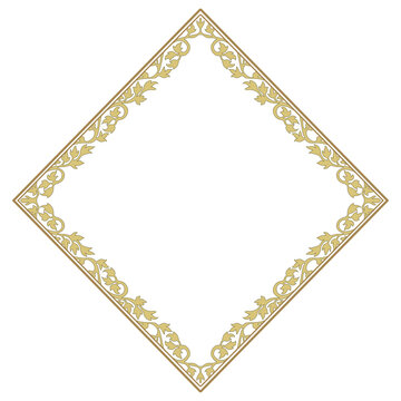 gold vintage floral border frame