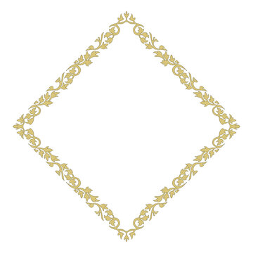 gold vintage floral border frame