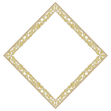 gold vintage floral border frame