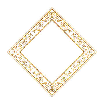 gold vintage floral border frame