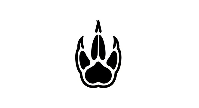 black bear paw print logo symbol.