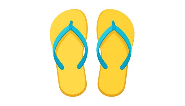 Cute Cartoon Flip Flops Icon Isolated on White Background for Summer Beach and Casual Footwear Design