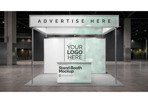 Trade Show Booth Mockup Realistic Template for Promotional and Retail Use