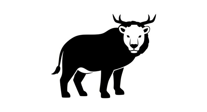 Black silhouette of a bovid animal.
