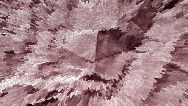 Soft rose gold 3d extruded block abstract background design