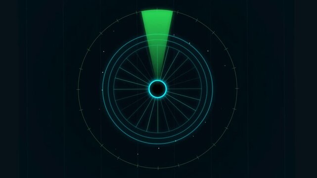 Vector Radar Screen Animation | Scanning Radar Display Technology Motion Graphics Green Screen 4K